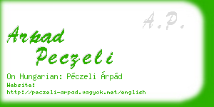 arpad peczeli business card