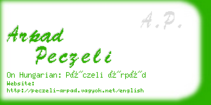 arpad peczeli business card